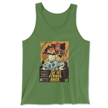 Cat Wars - The Vet Strikes Again Men/Unisex Tank in Leaf color